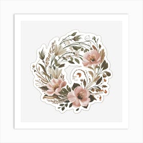 Floral Wreath 19 Art Print