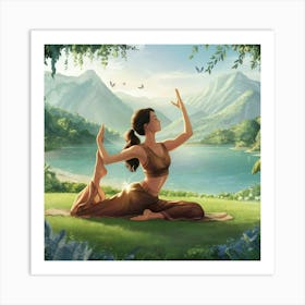 Yoga In The Forest Art Print