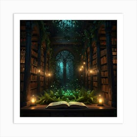 Library In The Forest Art Print