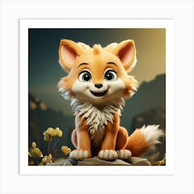 White Fox Art Print