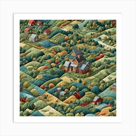 Quilted Farm Art Print