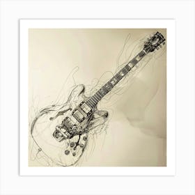 Guitar Drawing Art Print