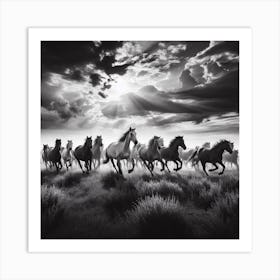 Horses In The Sky Art Print