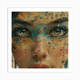 Woman With A Machine Face Art Print