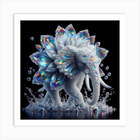 Elephant In Water 2 Art Print