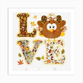 Love Turkey Leopard Happy Thanksgiving 2022 Lunch Lady Art Print