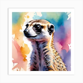 Cute Meerkat Painting Art Print