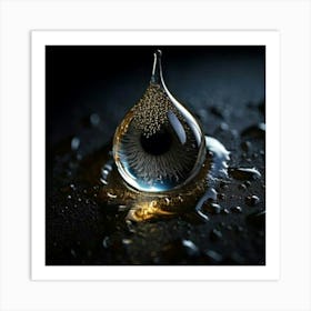 Firefly Hyper Realistic Close Up Of A Tear On Dark Background 79730 (2) Art Print