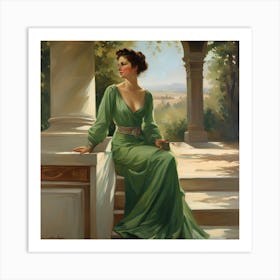 Lady In Green Art Print