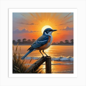 Bird And The Setting Sun Art Print 1 Art Print