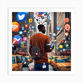 Social Media Icons Art Print