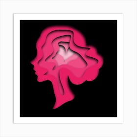 Portrait Of A Woman paper cut Art Print