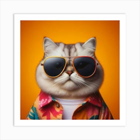 Hawaiian Cat Art Print