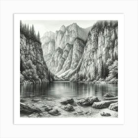 Lake In The Mountains Art Print