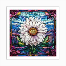 Flowers Stained Glass Sublimation 19 Art Print