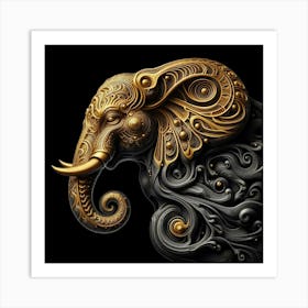 Golden Elephant 11 Art Print