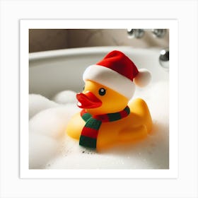 Christmas Rubber Duck Art Print