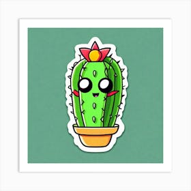 Cactus Inside Mexican Taco Sticker 2d Cute Fantasy Dreamy Vector Illustration 2d Flat Centere (32) Art Print