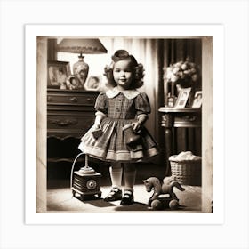 Little Girl With Toys Art Print