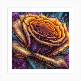 Orange Rose Art Print