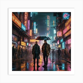 Two Men In A City Art Print