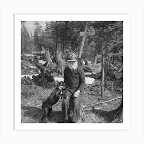 John Nygren And His Dog Prince, Nygren Lives Alone In A Shack Near Iron River, Michigan By Russell Lee Art Print