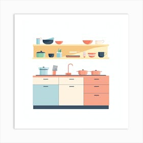 Kitchen Flat Design Art Print