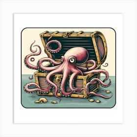 Octopus in Chest Art Print