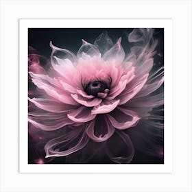 Pink Flower With Smoke Art Print