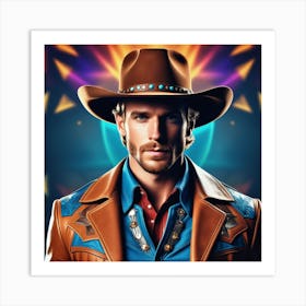 Cowboy In Hat 7 Art Print