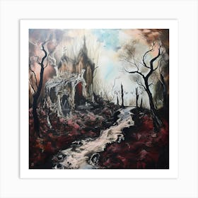 Dark Vibrant Stream Art Print