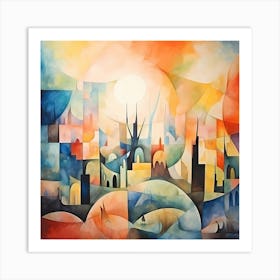 Surreal Serenity: Italian Dreams in Watercolour Art Print