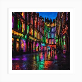 Edinburgh At Night Art Print