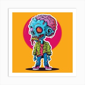 Zombie Cartoon Art Print