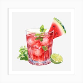 Watermelon Cocktail 4 Art Print