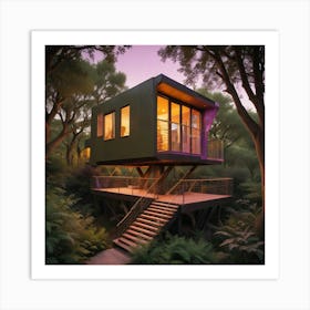 Tree House In The Woods 3 Art Print