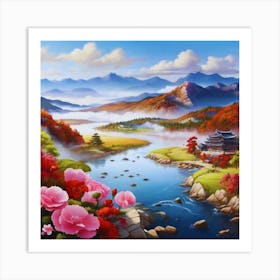 Asian Landscape Painting Art Print