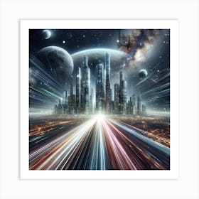 Futuristic Cityscape 100 Art Print