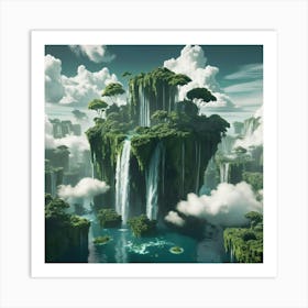 Waterfall - Waterfall Stock Videos & Royalty-Free Footage 1 Art Print