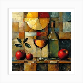 Wine And Apples Art Print