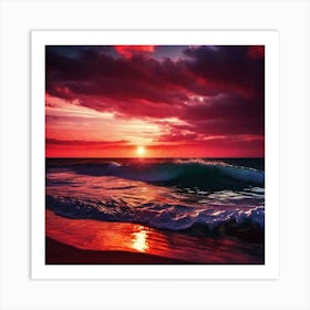 Sunset At The Beach 276 Art Print