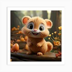 Cute Mouse In The Forest 1 Art Print