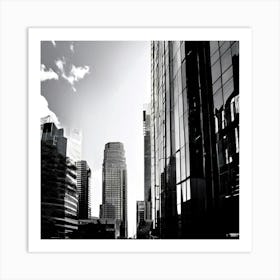 Concrete Glass Buildings Architecture Modern Urban Cityscape Monochrome Contemporary Skyscr Art Print