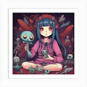 Zombie Girl Art Print