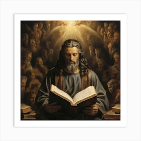 Jesus Reading The Bible Art Print