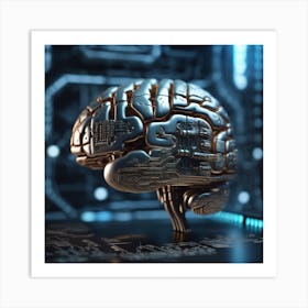 Digital Brain Stock Photos & Royalty-Free Footage Art Print