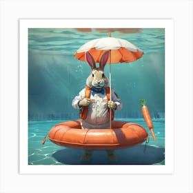 Rabbit In The Pool 1 Art Print