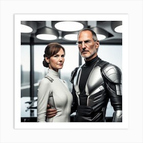Man And Woman In Space 1 Art Print