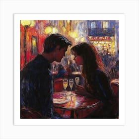 Couple In Paris Art Print