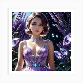 Girl In A Purple Dressdfg Art Print